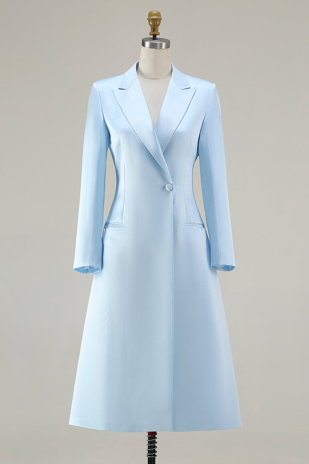 Sky Blue Peak Laplel Long Sleeve Midi Work Dress