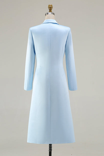 Sky Blue Peak Laplel Long Sleeve Midi Work Dress