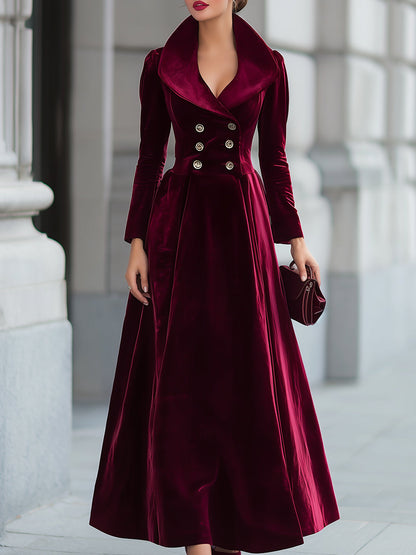 Presents The Luxurious Burgundy Velvet Maxi Dress