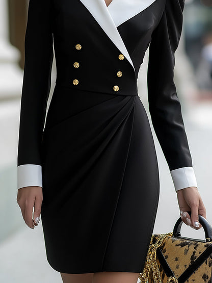 Black And White Blazer-Inspired Dress