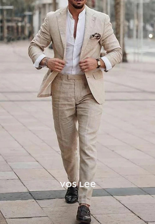 Men's  Slim Fit Suits Dinner Party Wear Suits Groomsmen Wedding Wear Suit Coat Pant Suits For Mens