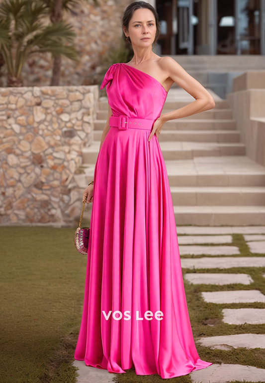 Gorgeous & Charming A-Line One Shoulder Bows Formal  Mother of Bride Dresses