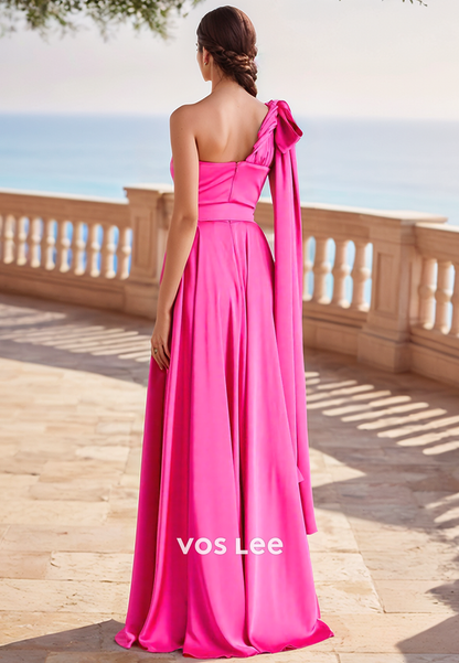 Gorgeous & Charming A-Line One Shoulder Bows Formal  Mother of Bride Dresses