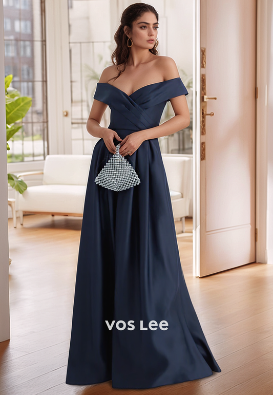 Sexy and Sleek A-Line Off the Shoulder Ruched Formal Mother of Bride Dresses