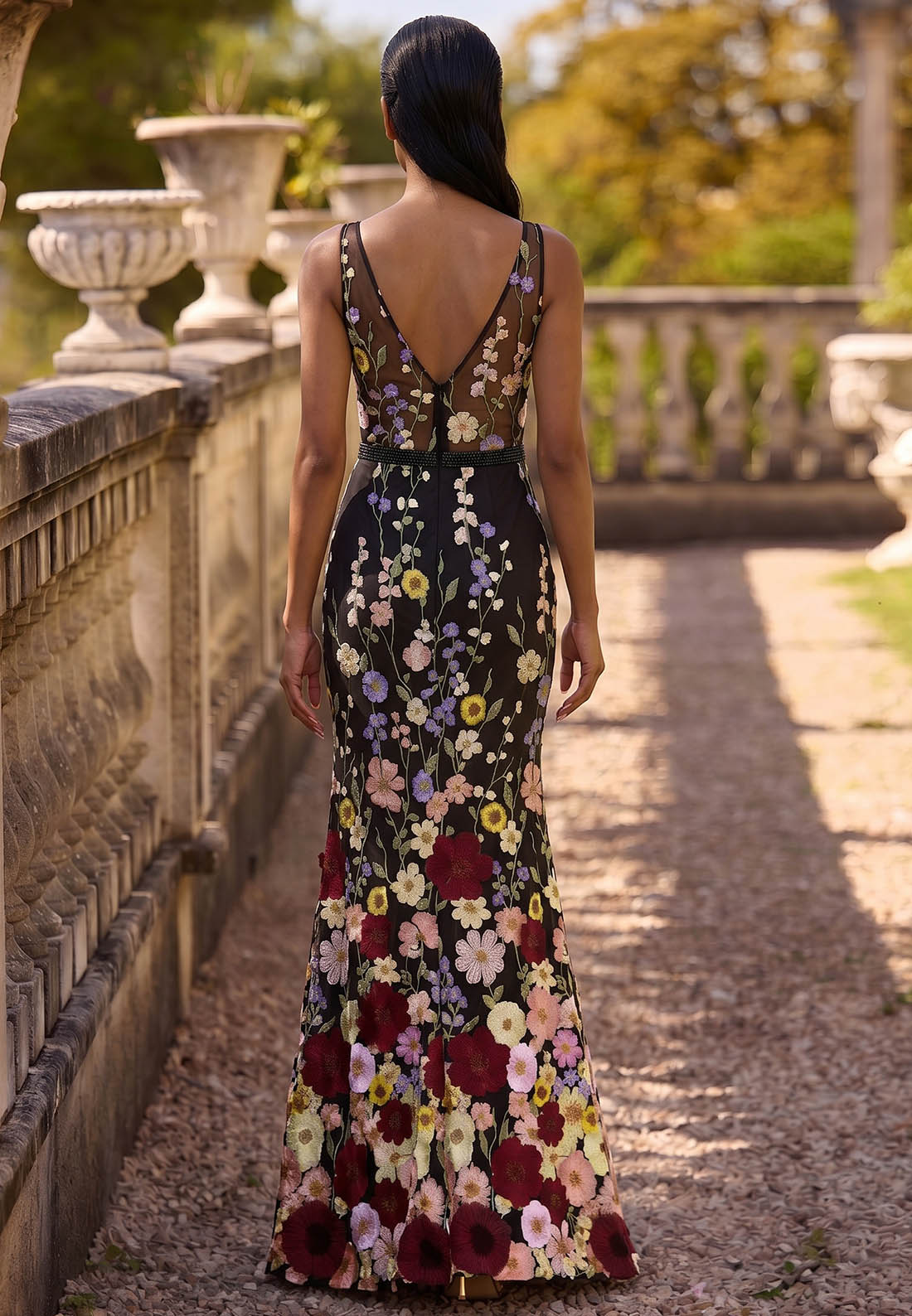 Black Spaghetti Straps V-Neck Lace Mother of the Bride Dress
