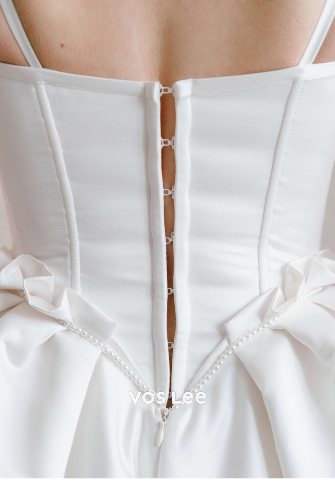 Mini & Short A-Line Spaghetti Straps Sweetheart Pearls Pleated Beach Wedding Dresses