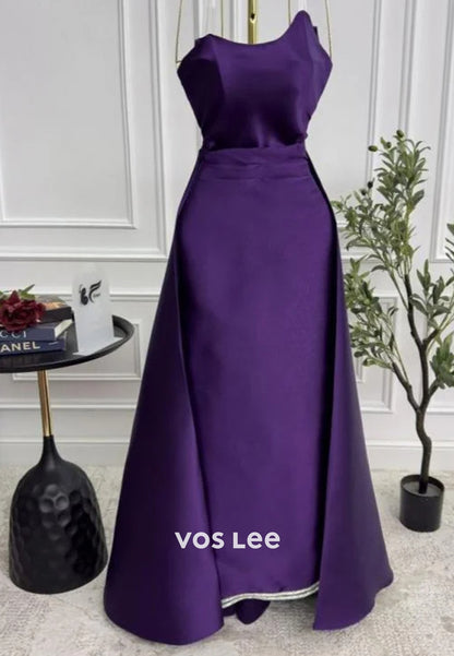 Elegant & Luxurious Strapless Pleated Mermaid Evening Dresses with Court Train