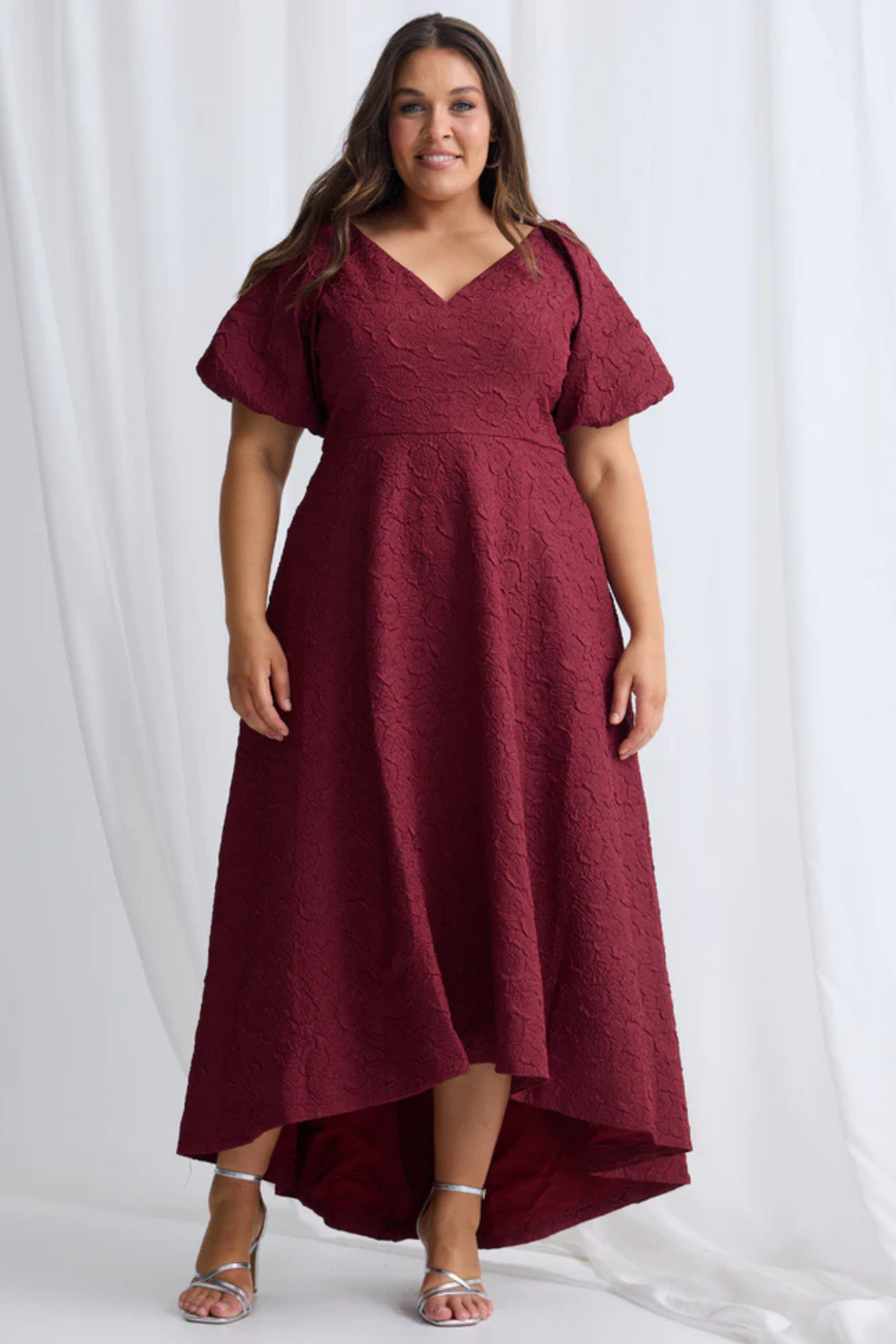 A-line V-Neck line Short Sleeves Maxi Dress