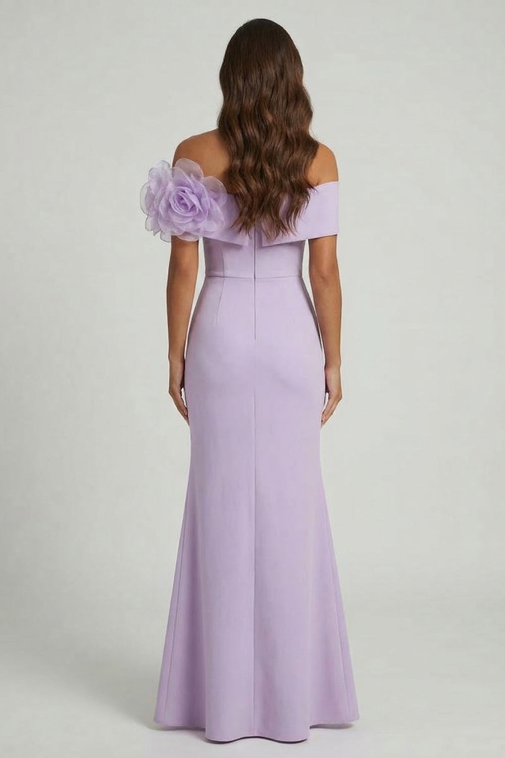 Off the Shoulder Lilac 3D FLowers Mermaid Long Mother of the Bride Dress with Slit