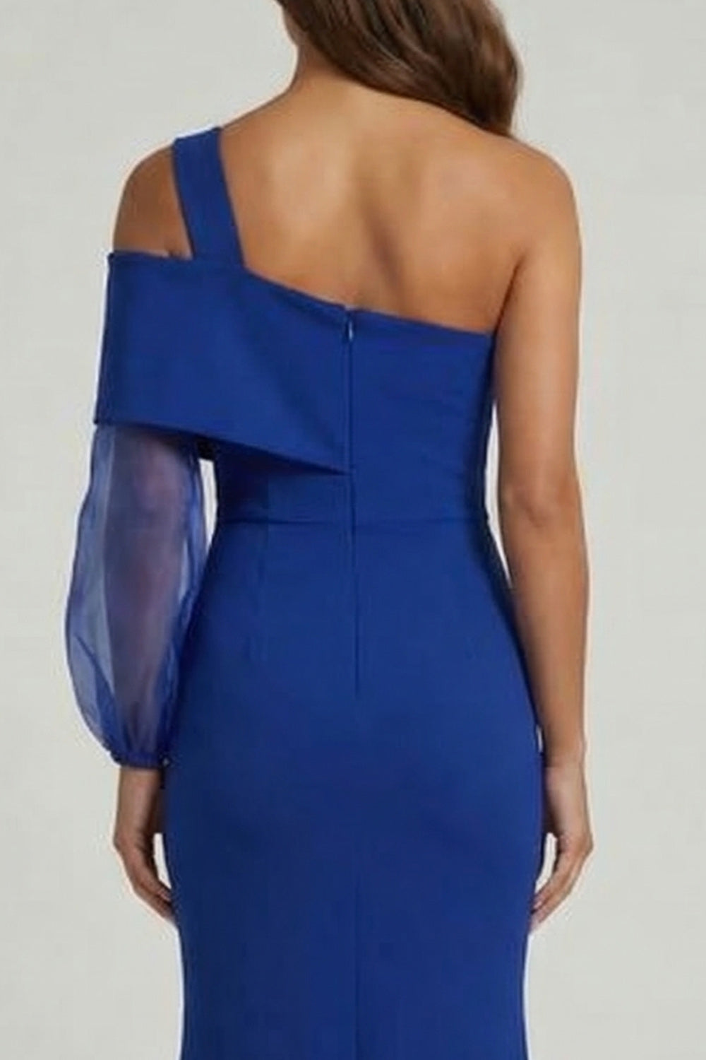 Royal BLue Mermaid One Shoulder Long Mother of the Bride Dress with Slit