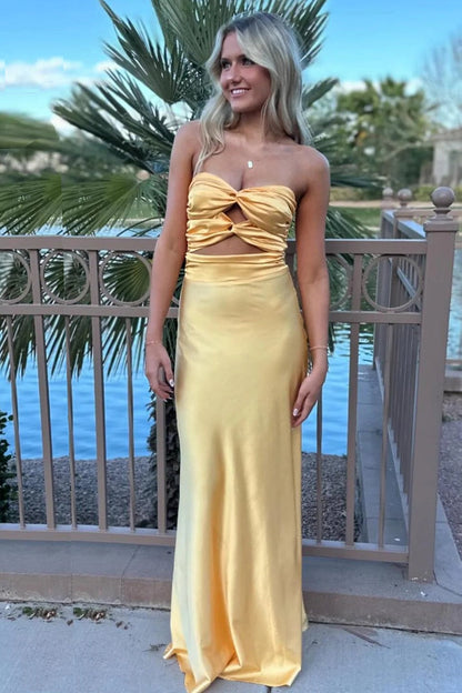 Simple Sheath Sweetheart Blue Long Prom Dress with Keyhole