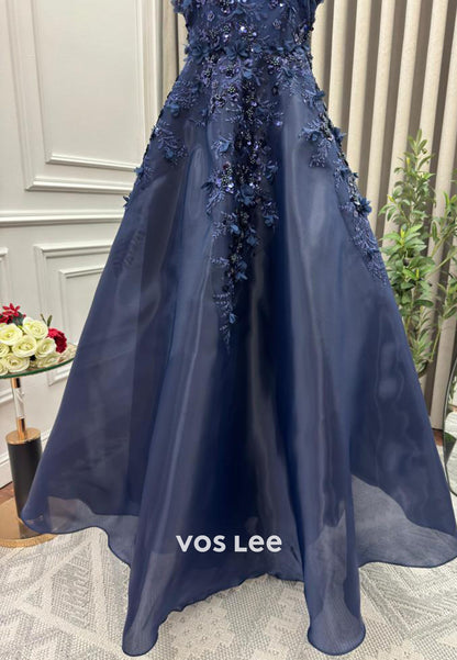 Glamorous & Dramatic Lace Applique Spaghetti Straps Evening Dresses with Train
