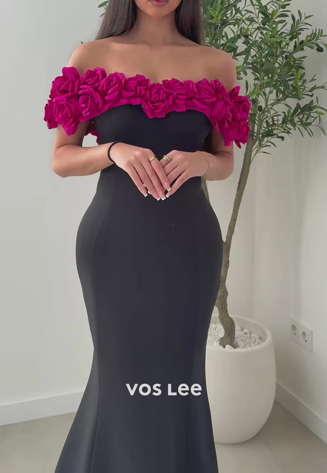 Sexy and Sleek Off the Shoulder Floral Embossed Mermaid Evening Dresses with Train