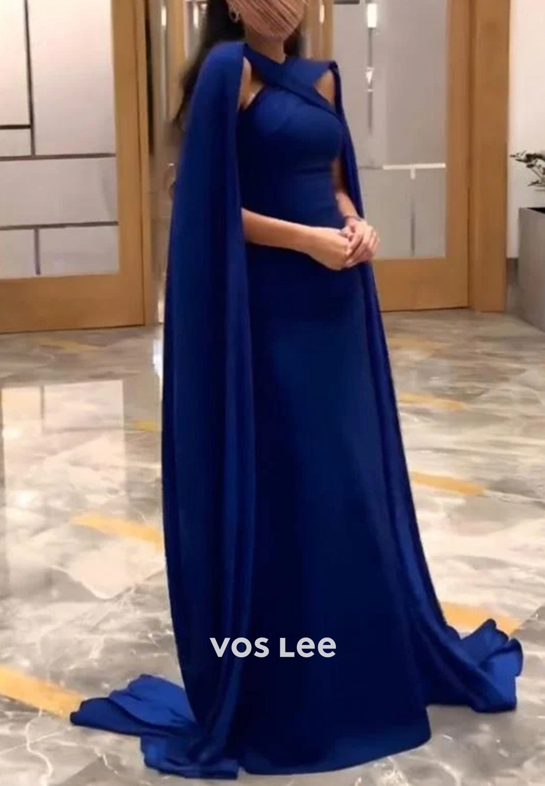 Classic A-Line Criss-Cross Straps Floor-Length Evening Dresses Formal Dresses