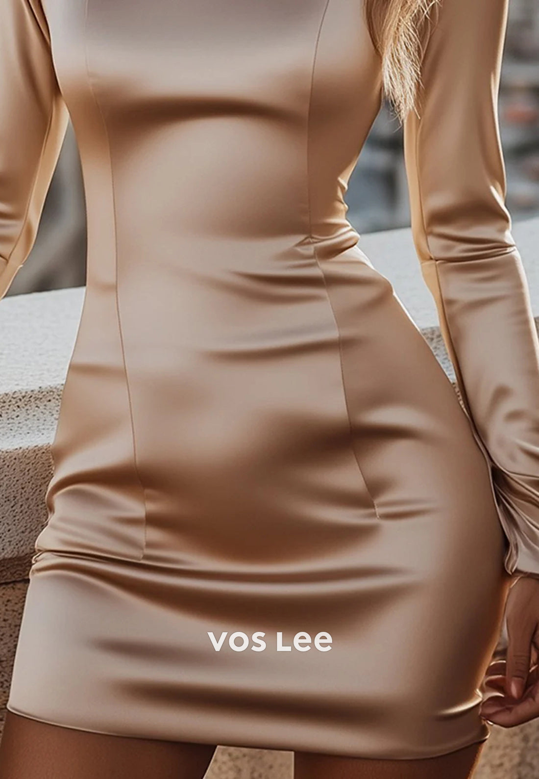 Classic & Timeless Mini Long Sleeve Square Pleated Mermaid Wedding Guest Dresses