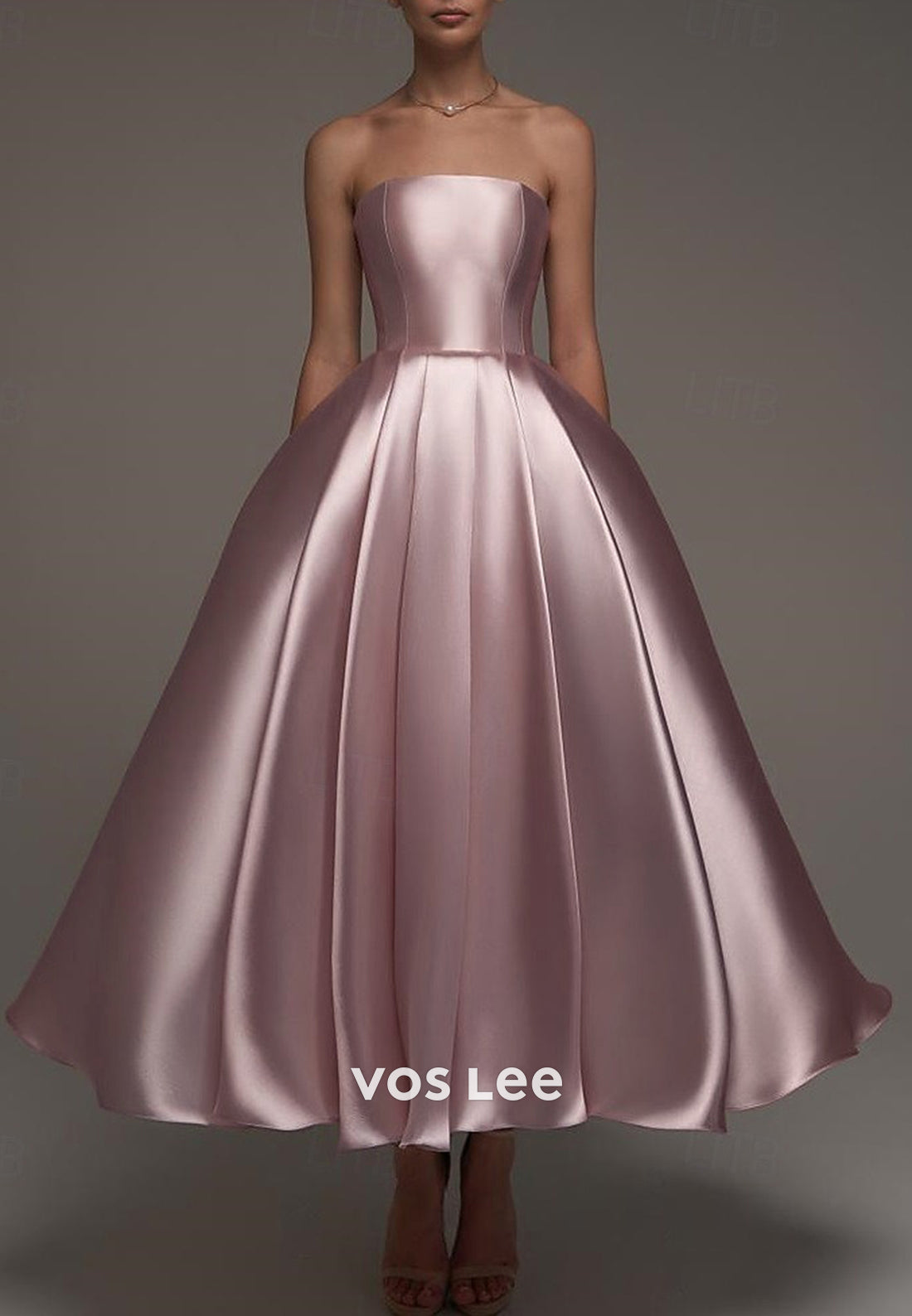 Two Pieces Long Sleeve A-Line Off the Shoulder Ankle-Length Prom Dresses