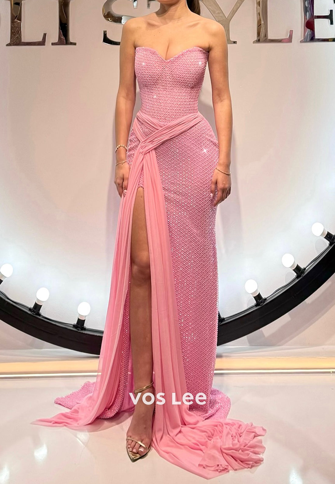 Simple & Casual Strapless Sweetheart Mermaid Evening Dresses with High Split