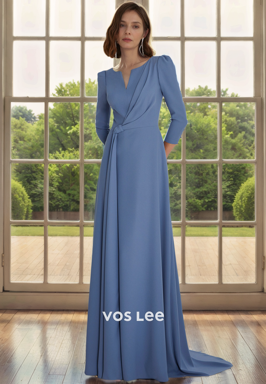 A-Line Scoop Court Train Mother of the Bride Dress