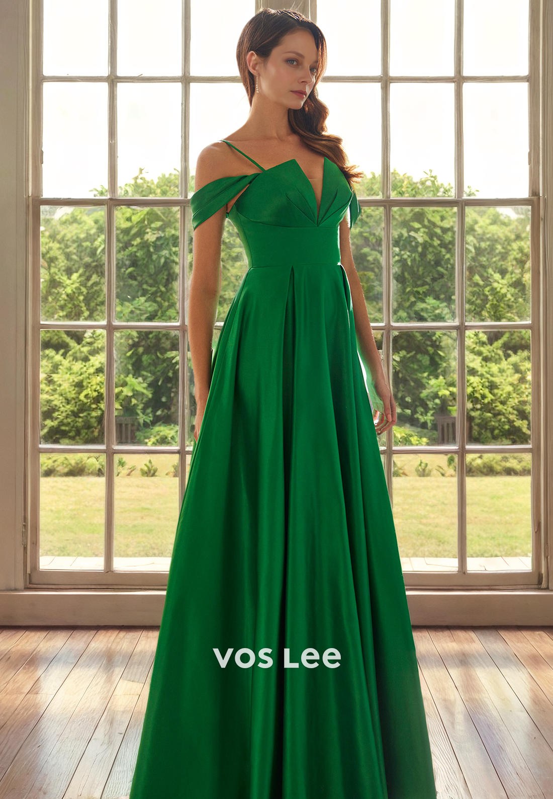 A-Line Off Shoulder Floor-Length Satin Mother of the Bride Dress/Cocktail Dress