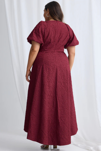 A-line V-Neck line Short Sleeves Maxi Dress