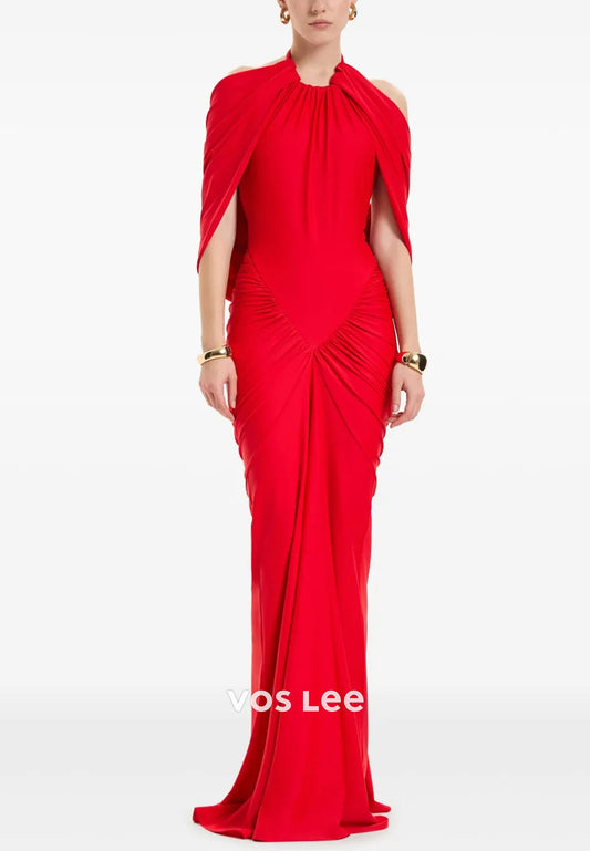 Classic & Timeless Halter Floor-Length Pleated Mermaid Evening Dresses Party Dresses