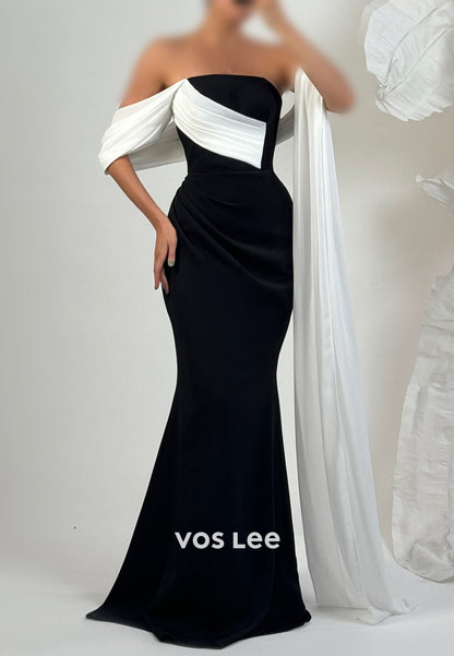 Gorgeous & Charming One Shoulder Pleated Floor-Length Mermaid Prom Dresses