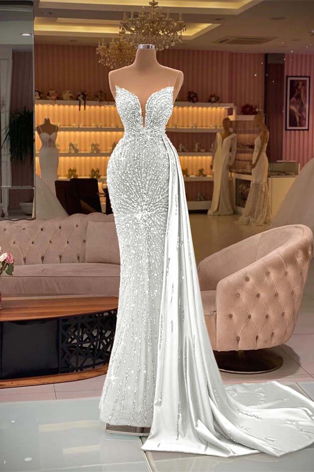 Gorgeous Gold Sweetheart Sleeveless Mermaid Evening Dress Ruffles With Rhinestone Beading