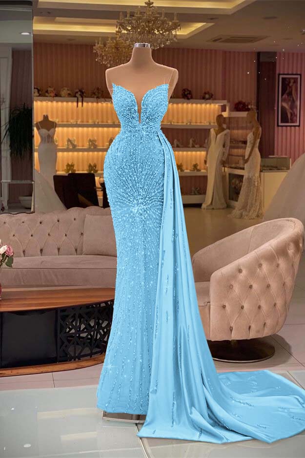 Gorgeous Gold Sweetheart Sleeveless Mermaid Evening Dress Ruffles With Rhinestone Beading