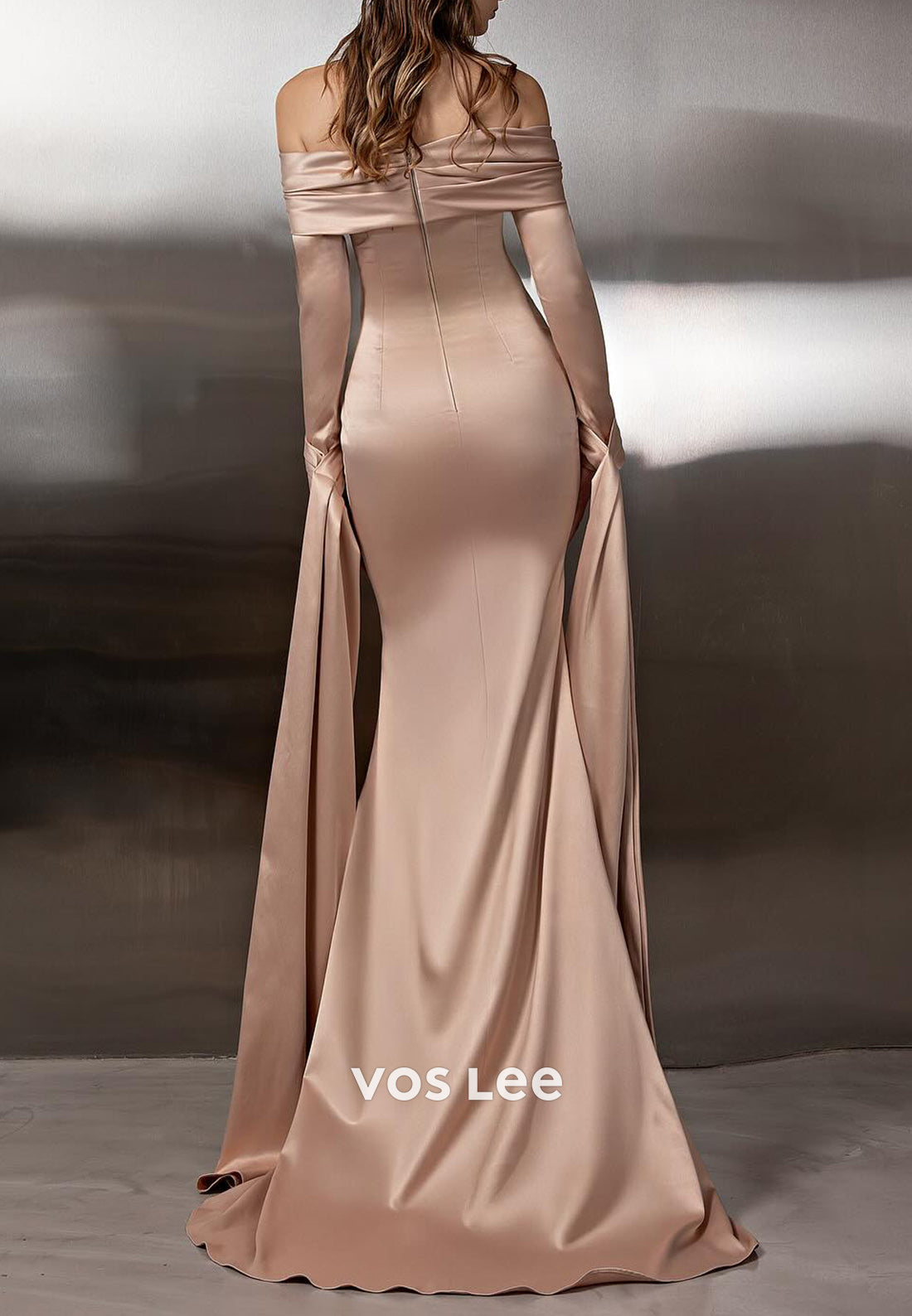 Couture & Ornate  Off the Shoulder Long Sleeve Mermaid Prom Dresses