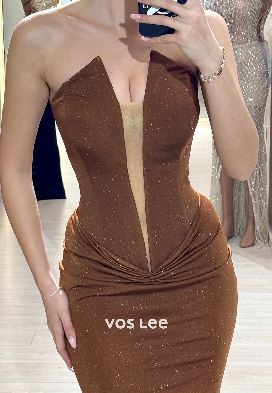 Sexy & Hot Plunging V Neck Long Mermaid Evening Dresses with Sweep Train