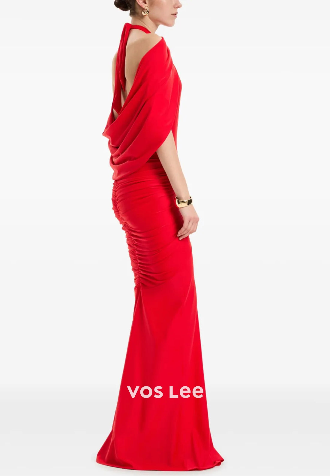 Classic & Timeless Halter Floor-Length Pleated Mermaid Evening Dresses Party Dresses