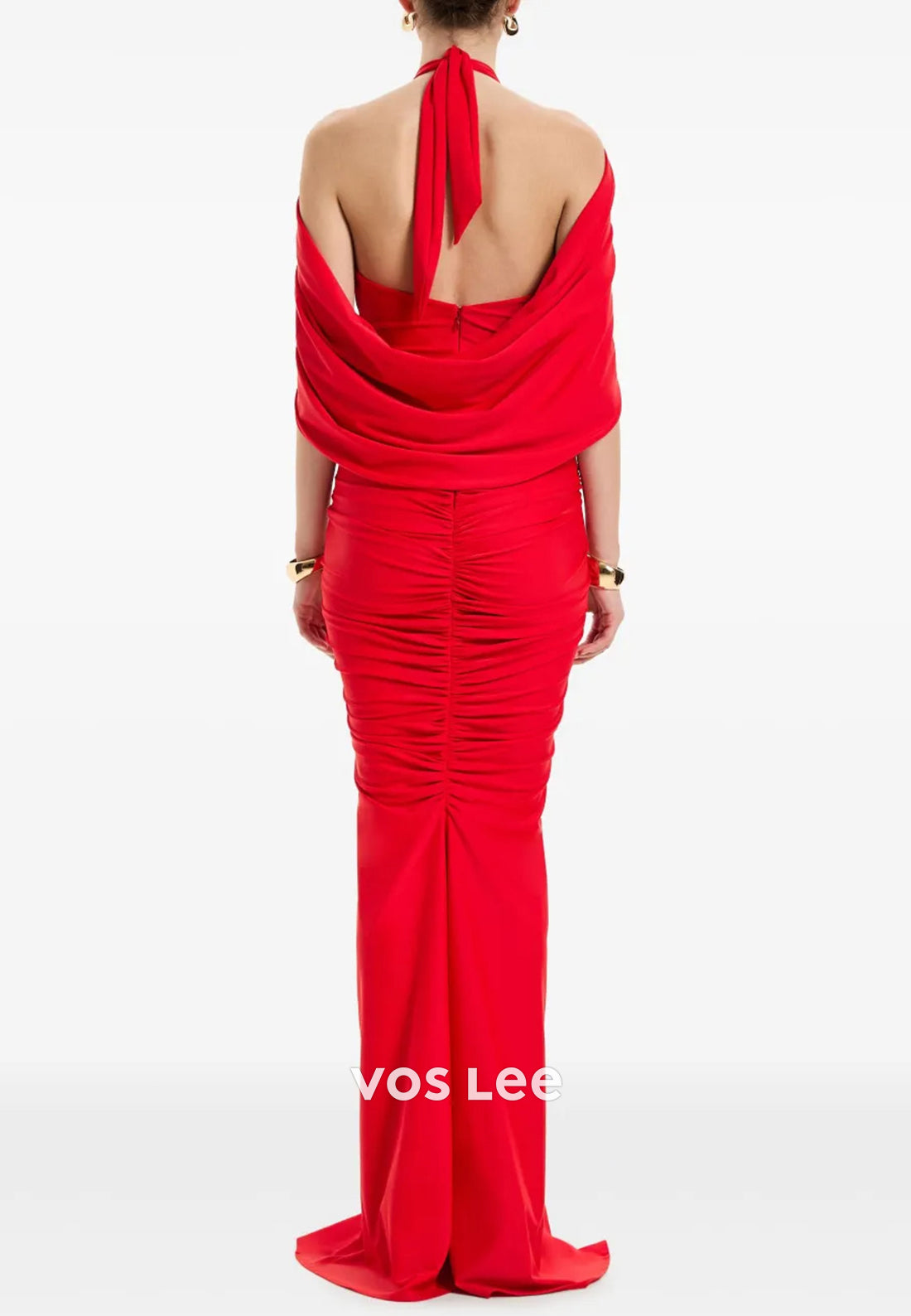 Classic & Timeless Halter Floor-Length Pleated Mermaid Evening Dresses Party Dresses