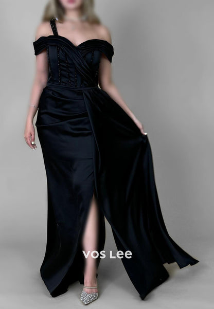Sexy & Hot Off the Shoulder Sweetheart Beading Pleated Floor-Length Evening Dresses