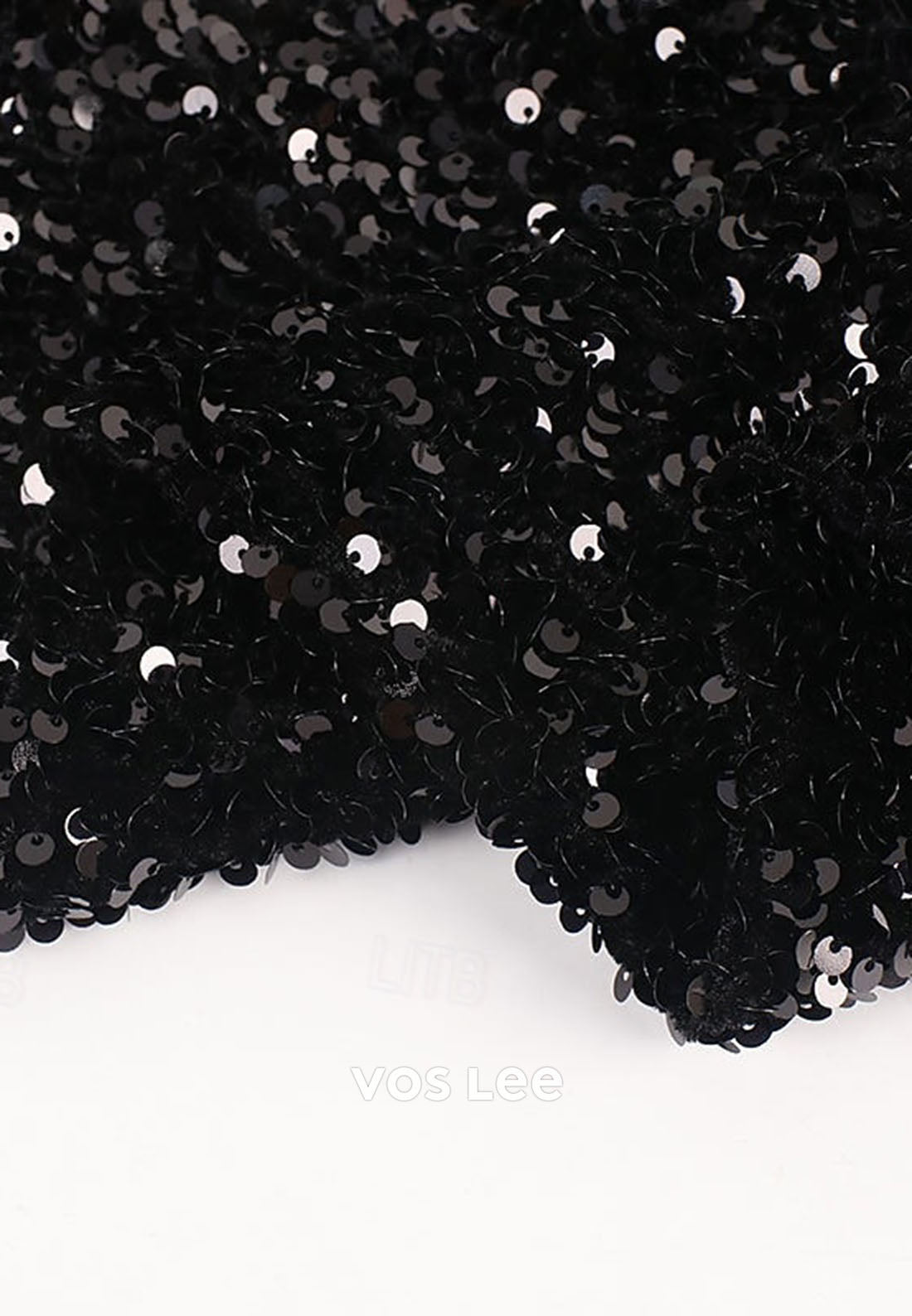 A-Line Asymmetrical Floor Length Sequined with Ruffles Slit Evening Gown