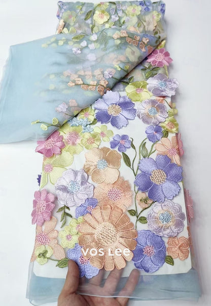 V-Neck Floral Embroidered Formal Dress for Mother of the Bride