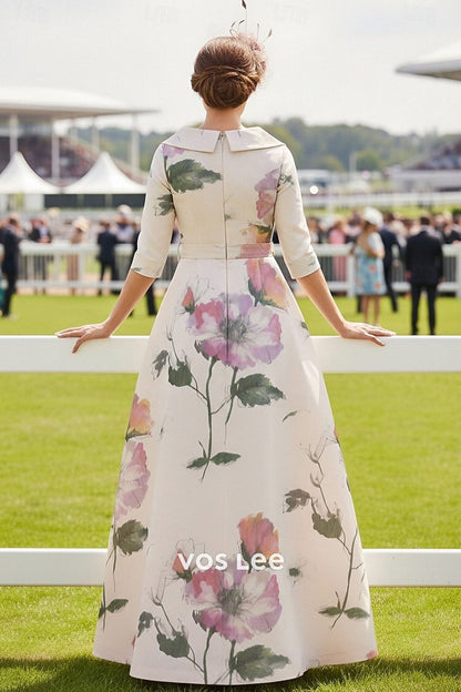 Watercolor Floral Maxi Dress with Belt | Kentucky Derby & Wedding Guest Formal Gown