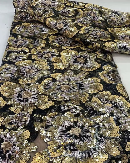 Elegant Long Sleeve Glittering A-Line Evening Gown with Overskirt Sequins Formal Dress