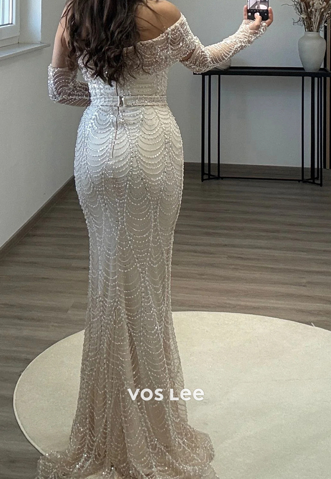 Classic & Timeless Long Sleeves Fully Beaded Floor-Length Mermaid Evening Dresses