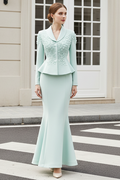 Long Sleeves Mermaid Floor-Length Formal Gown