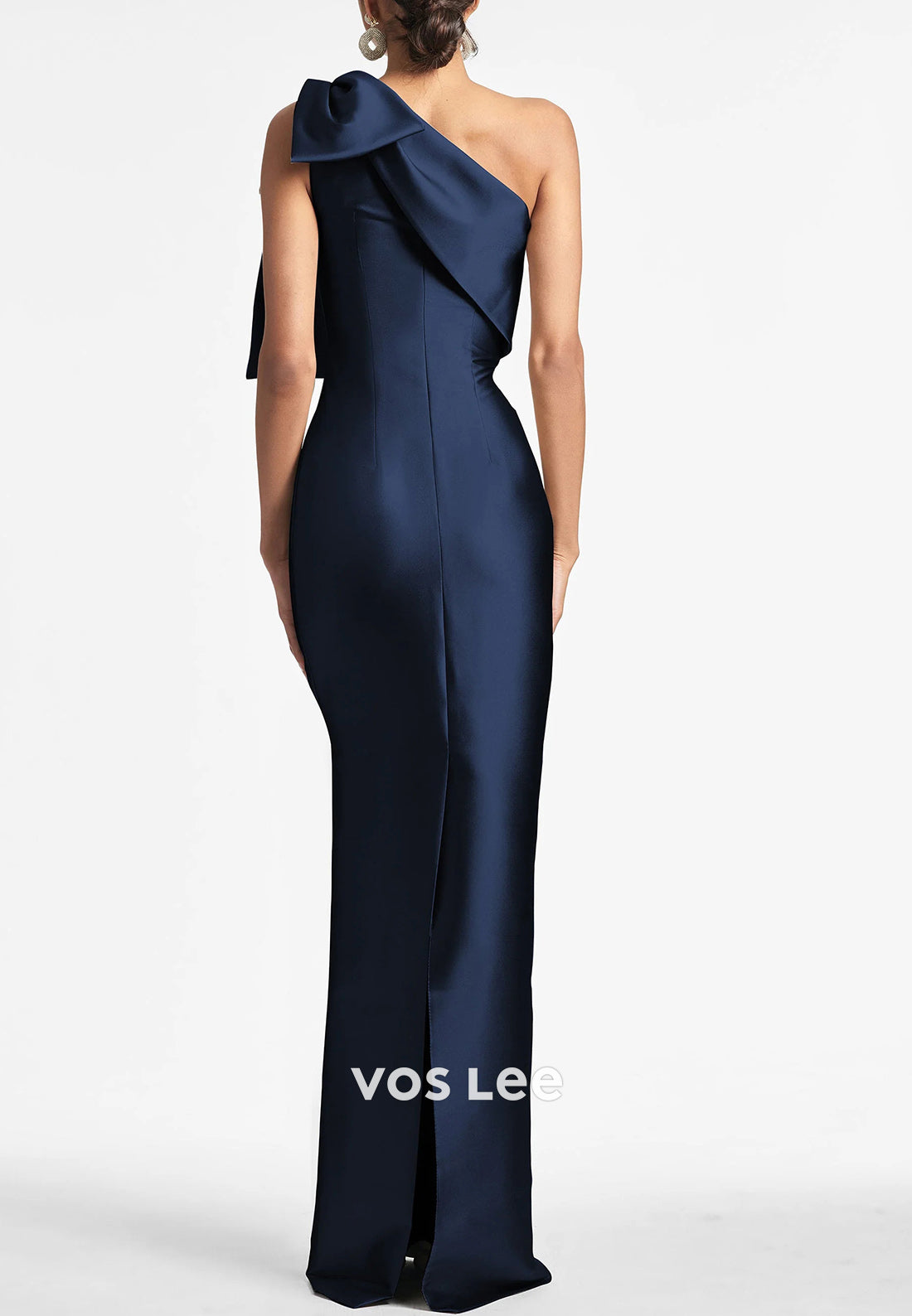 Simple & Casual One Shoulder Bowknot Pleated Floor-Length Mother of Bride Dresses