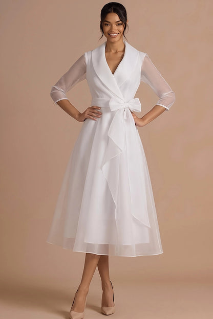 V-Neck Midi Dress | Vintage Style A-Line Cocktail Dress