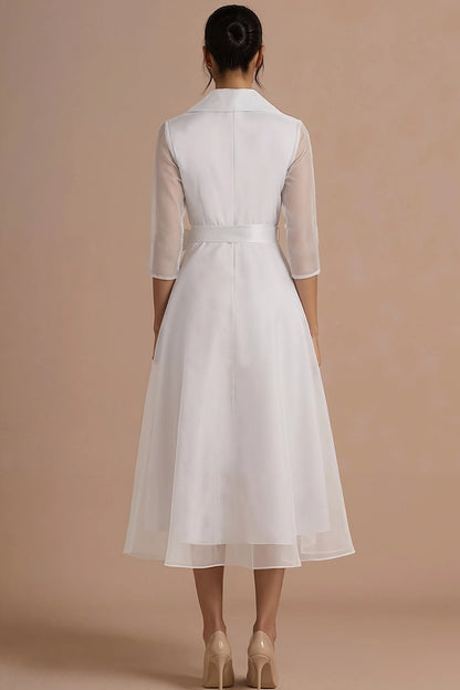 V-Neck Midi Dress | Vintage Style A-Line Cocktail Dress