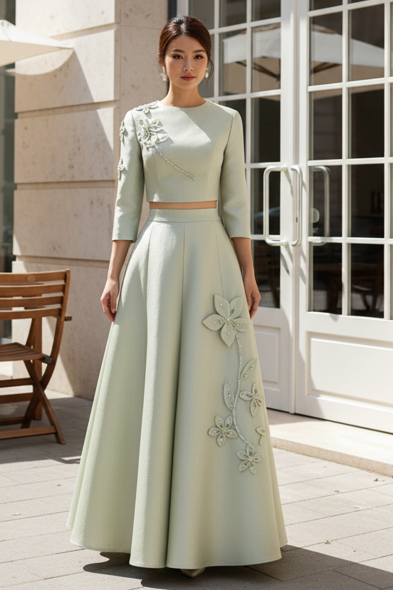 Satin Lace Appliques One Shoulder Wedding Guest Dress