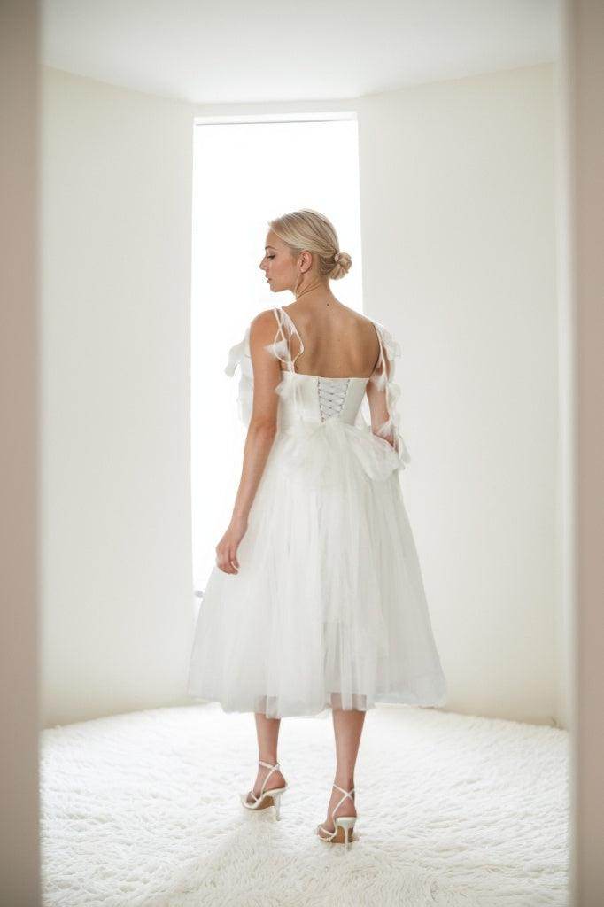 Square Neck Puff Sleeve Mesh Maxi Dress
