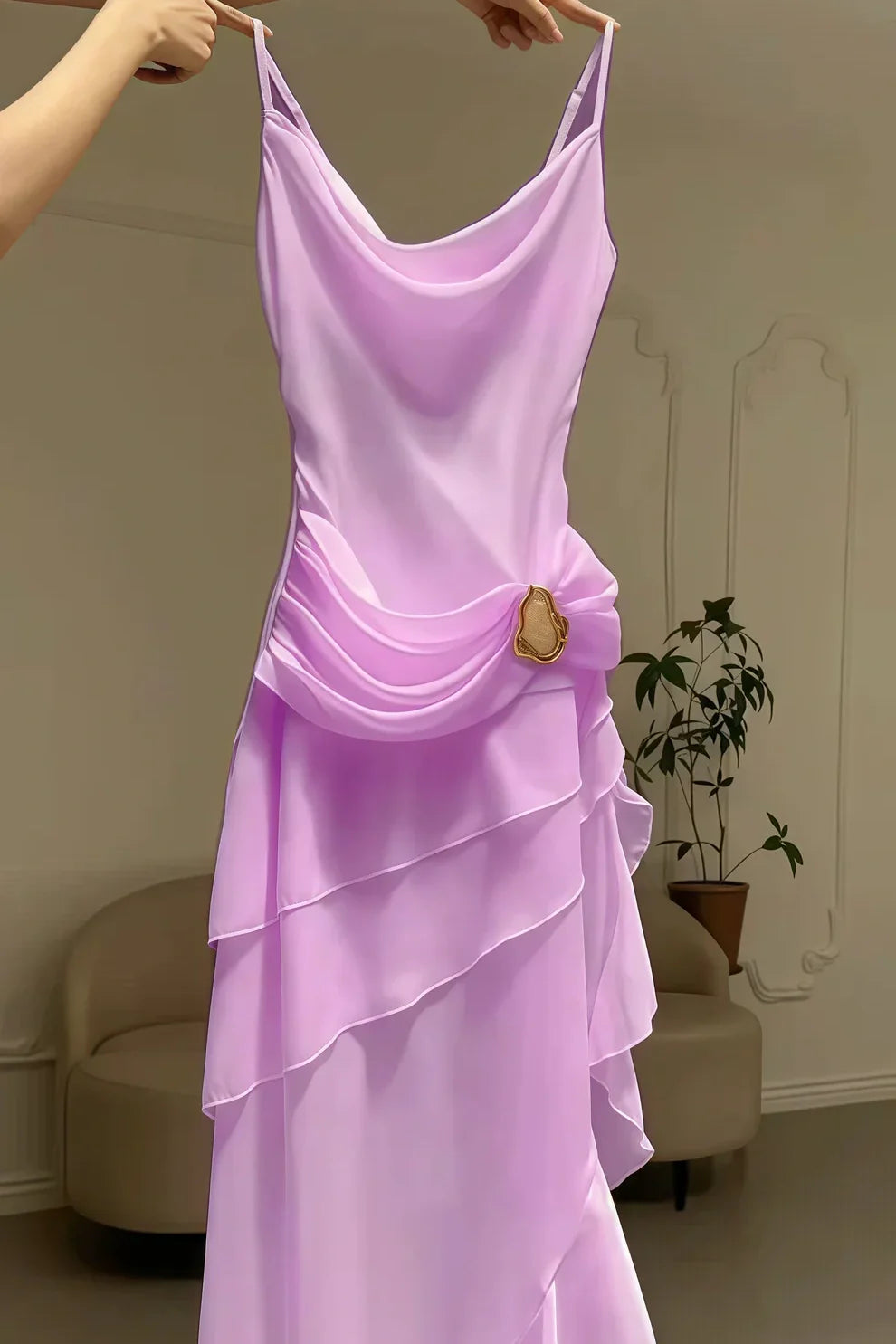 Charming A Line Spaghetti Straps Blue Prom Dress with Asymmetrical Ruffles