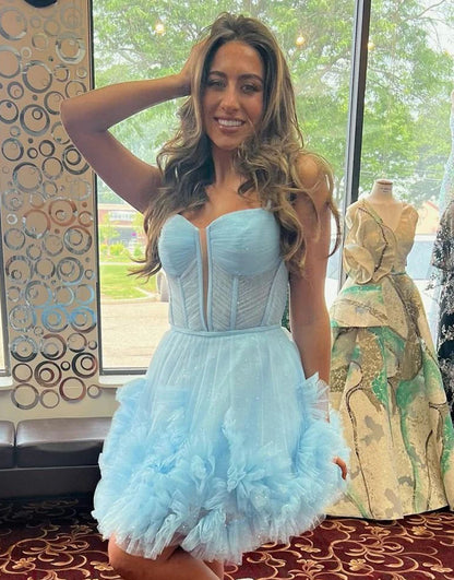 Charming Hot Pink A-Line Lace Up Tulle Homecoming Dress
