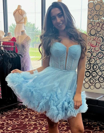 Charming Hot Pink A-Line Lace Up Tulle Homecoming Dress