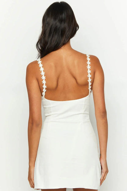 Chic Sheath Spaghetti Straps Yellow Satin Short Homecoming Dress with Appliques