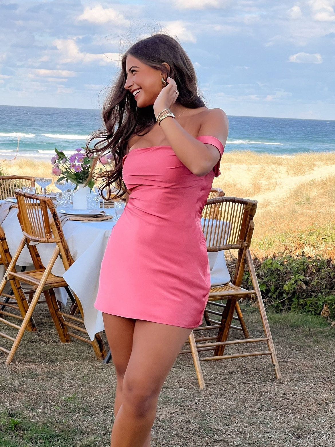 Chic Sheath Off the Shoulder Orange Satin Homecoming Dress with Ruched