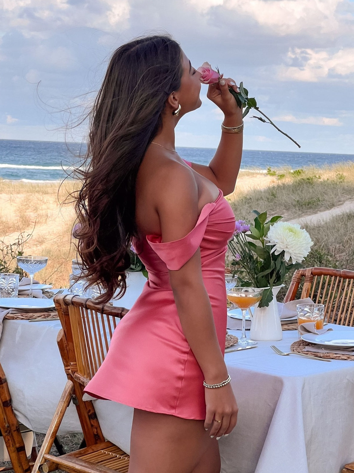 Chic Sheath Off the Shoulder Orange Satin Homecoming Dress with Ruched